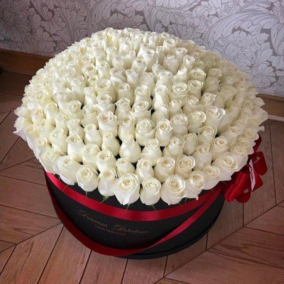 Белые розы 201 шт. Элитные розы, крупные бутоны. Эквадор.